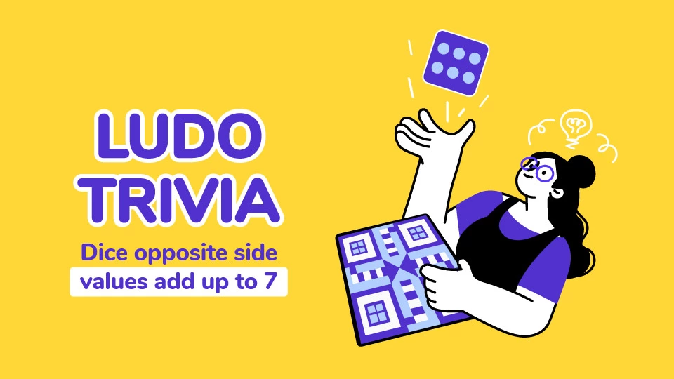 Ludo Fact - opposite numbers of a dice adds up to 7 
