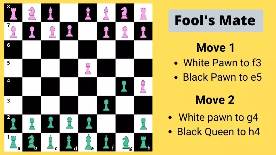 Chess checkmate - fools mate 